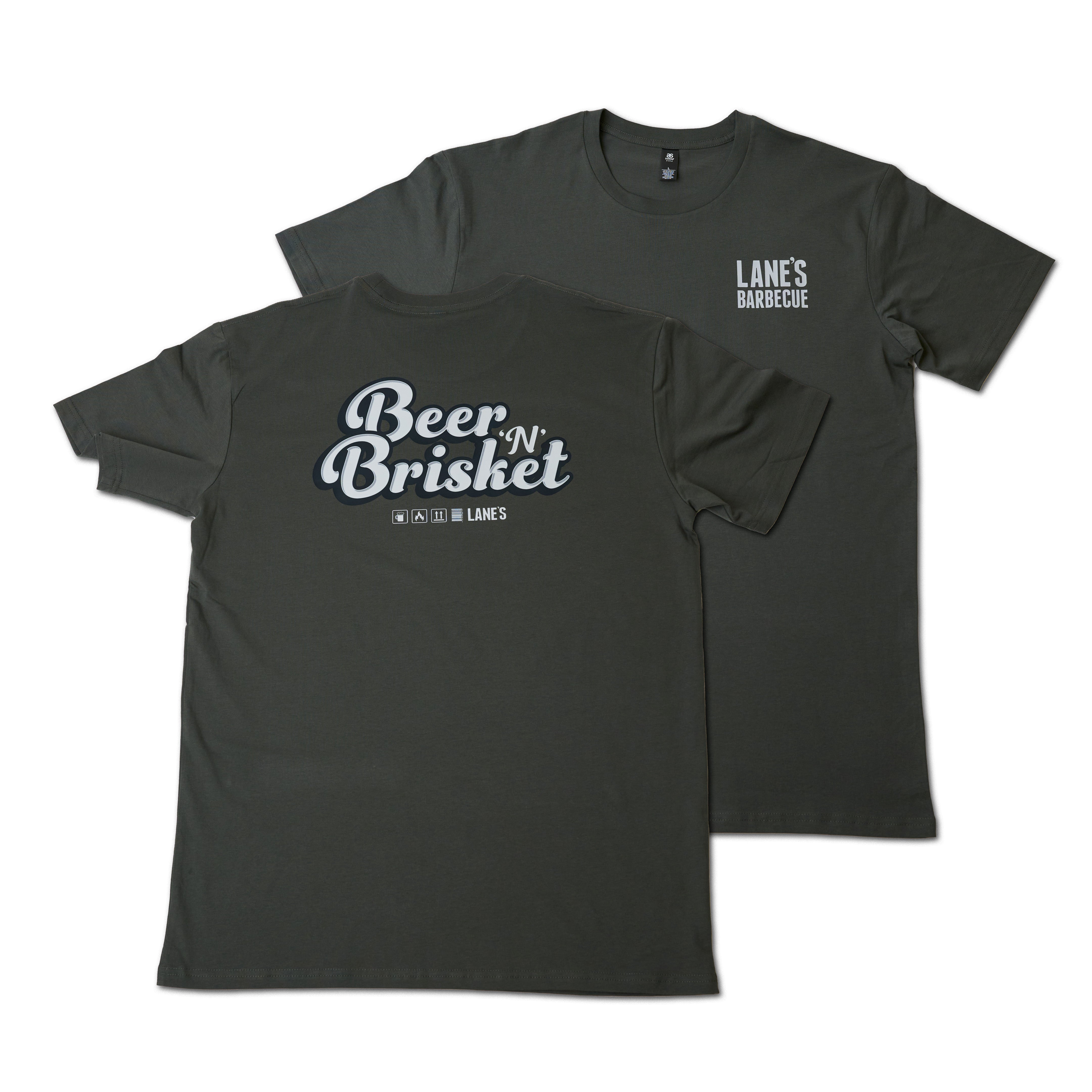 Beer n Brisket T Shirt - Charcoal